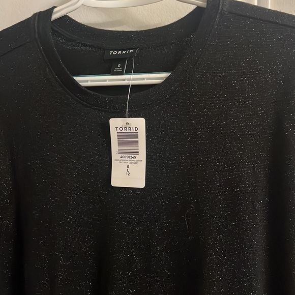 NWT TORRID SPARKLE KNIT DROP SHOULDER SHIRRED SLEEVE TOP 🔥🔥🔥🔥 - Picture 7 of 10